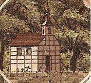 Pierwsza wersja kościoła przed pożarem przed pożarem w 1738