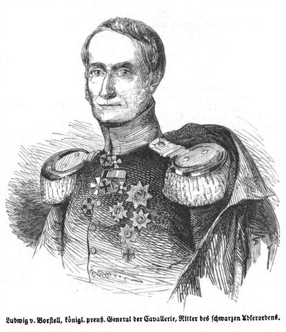 Ludwig von Borstell (rysunek z „Illustrierte Zeitung“ Bd. 2 z 1844 r.,  http://de.wikipedia.org/w/index.php?title=Datei:Ludwig_v_Borstell_pr_General_d_Cavallerie_1844_(IZ_02).jpg&amp;oldid=103095654).